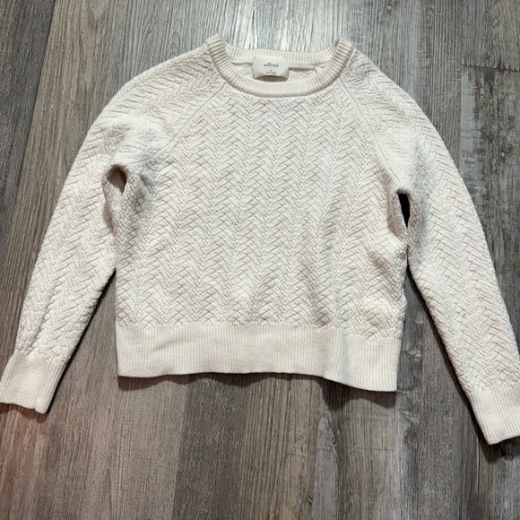 Wilfred White Crew Neck Sweater with Textured Knit winter casual - Picture 1 of 4